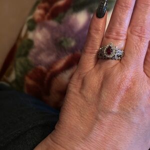 Elegant Ruby/Diamond/Sapphire Ring